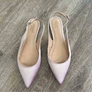 Badgley Mischka Satin Point Toe Slingback Flats